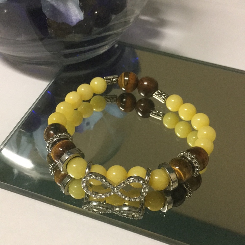 Healing Stone Bracelet with CZ Charm